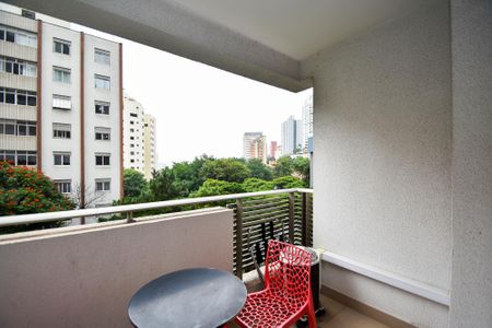 varanda quarto de kitnet/studio à venda com 1 quarto, 24m² em Vila Madalena, São Paulo