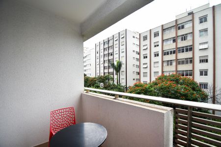 varanda quarto de kitnet/studio à venda com 1 quarto, 24m² em Vila Madalena, São Paulo