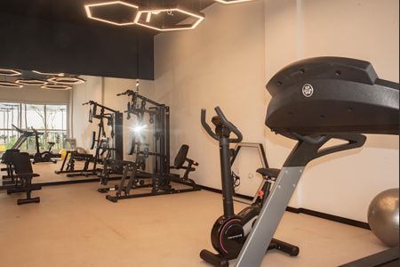 Apartamento para alugar com 34m², 1 quarto e sem vaga Apartamento para alugar com 34m², 1 quarto e sem vagaÁrea comum - Academia (Térreo)