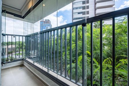 Sala/Cozinha - Varanda de apartamento para alugar com 1 quarto, 42m² em Pinheiros, São Paulo