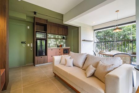 Sala/Cozinha de apartamento para alugar com 1 quarto, 42m² em Pinheiros, São Paulo