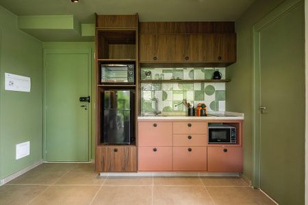 Sala/Cozinha de apartamento para alugar com 1 quarto, 42m² em Pinheiros, São Paulo