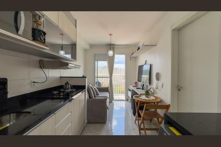sala, cozinha e área de serviço de apartamento para alugar com 1 quarto, 28m² em Vila das Belezas, São Paulo