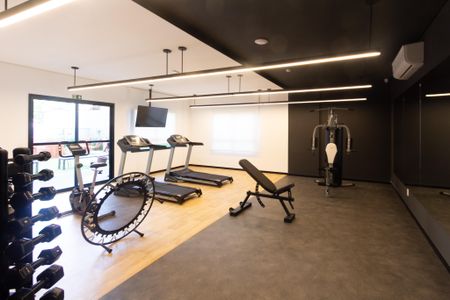 Studio para alugar com 28m², 1 quarto e sem vaga Studio para alugar com 28m², 1 quarto e sem vagaÁrea comum - Academia