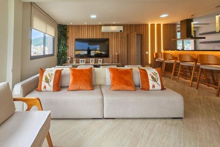 Sala de apartamento para alugar com 3 quartos, 114m² em Jardim Tres Marias, Guarujá