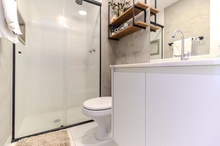 Studio para alugar com 30m², 1 quarto e sem vaga Studio para alugar com 30m², 1 quarto e sem vagaBanheiro