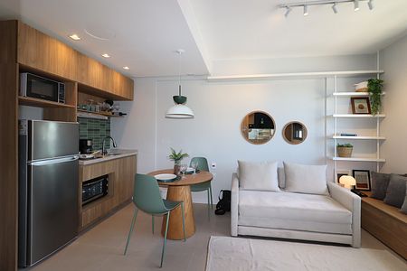 Studio para alugar com 30m², 1 quarto e 1 vagaEspaço integrado - Sala