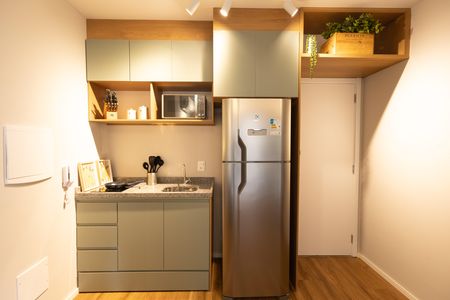 Cozinha de apartamento à venda com 1 quarto, 35m² em Campo Belo, São Paulo