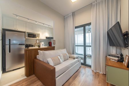 Sala de apartamento para alugar com 1 quarto, 38m² em Brooklin, São Paulo