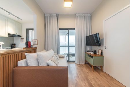 Sala de apartamento para alugar com 1 quarto, 38m² em Brooklin, São Paulo