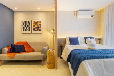 Studio para alugar com 26m², 1 quarto e sem vaga Studio para alugar com 26m², 1 quarto e sem vagaVista do quarto e sala