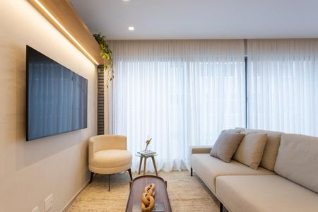 Sala de apartamento para alugar com 2 quartos, 67m² em Indianópolis, São Paulo