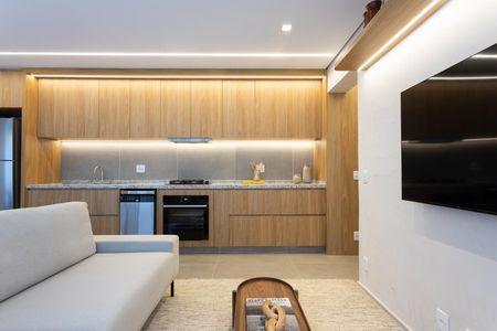 Sala de apartamento para alugar com 2 quartos, 67m² em Indianópolis, São Paulo