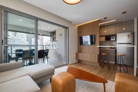 Sala/Cozinha de apartamento à venda com 2 quartos, 72m² em Jardins, São Paulo