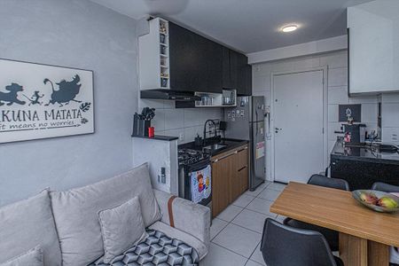 sala, cozinha e área de serviço compartilhadas_6 de apartamento à venda com 2 quartos, 32m² em Parque Fongaro, São Paulo