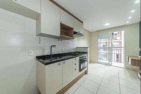 Sala - Cozinha Integrada de apartamento para alugar com 1 quarto, 28m² em Jardim Caravelas, São Paulo
