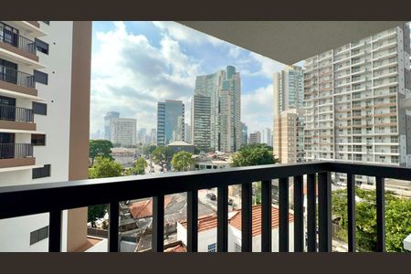 Varanda da Sala de apartamento para alugar com 1 quarto, 28m² em Pinheiros, São Paulo