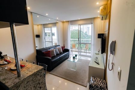 Sala de apartamento para alugar com 1 quarto, 36m² em Panamby, São Paulo