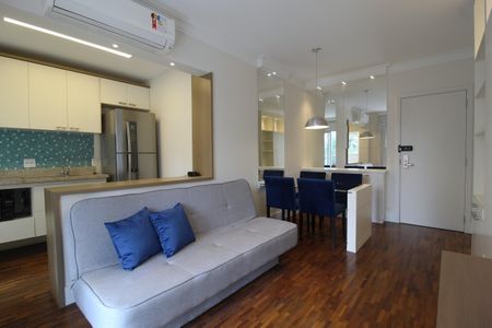 Sala de apartamento para alugar com 1 quarto, 48m² em Moema, São Paulo