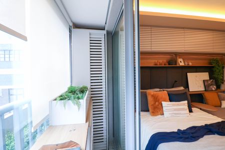 Varanda de kitnet/studio para alugar com 1 quarto, 24m² em Vila Cordeiro, São Paulo