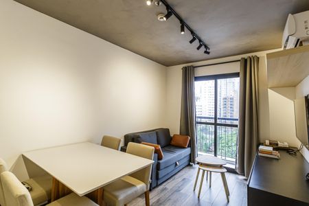 Sala de apartamento para alugar com 1 quarto, 39m² em Indianópolis, São Paulo