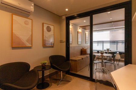 Studio à venda com 32m², 1 quarto e sem vagaÁrea gourmet