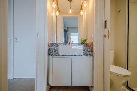 Banheiro da Suíte de apartamento à venda com 1 quarto, 32m² em Butantã, São Paulo