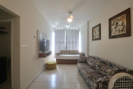 Sala de apartamento para alugar com 1 quarto, 49m² em Barra Funda, Guarujá