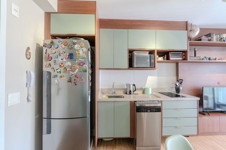 Cozinha de apartamento à venda com 1 quarto, 29m² em Bela Vista, São Paulo