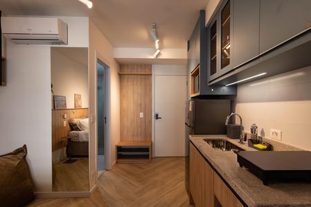 Studio para alugar com 29m², 1 quarto e sem vaga Studio para alugar com 29m², 1 quarto e sem vagaCozinha