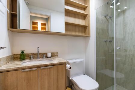 Studio para alugar com 25m², 1 quarto e sem vaga Studio para alugar com 25m², 1 quarto e sem vagaBanheiro