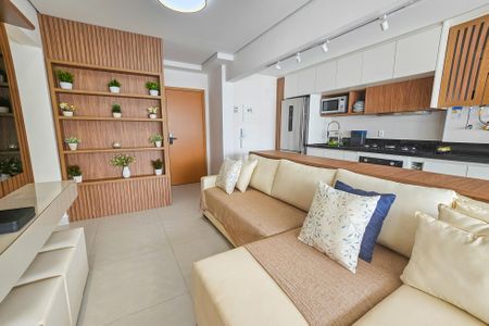 Sala de apartamento para alugar com 2 quartos, 74m² em Vila Alzira, Guarujá