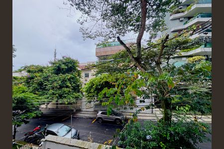 Varanda da sala - vista de apartamento à venda com 1 quarto, 62m² em Jardim Botânico, Rio de Janeiro