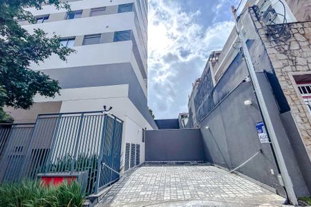 Studio para alugar com 27m², 1 quarto e sem vagaFachada com Plaquinha