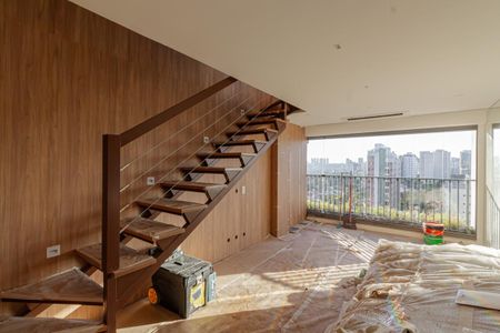 Sala e Cozinha de kitnet/studio à venda com 1 quarto, 60m² em Indianópolis, São Paulo