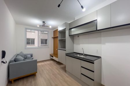 Sala e cozinha de apartamento à venda com 1 quarto, 24m² em Mooca, São Paulo