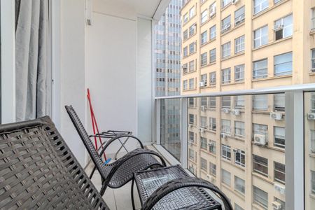 Varanda de kitnet/studio para alugar com 1 quarto, 30m² em Centro Histórico de São Paulo, São Paulo
