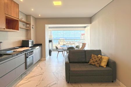 Sala de apartamento para alugar com 1 quarto, 50m² em Pompéia, Santos