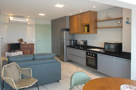 Sala de apartamento para alugar com 1 quarto, 50m² em Pompéia, Santos