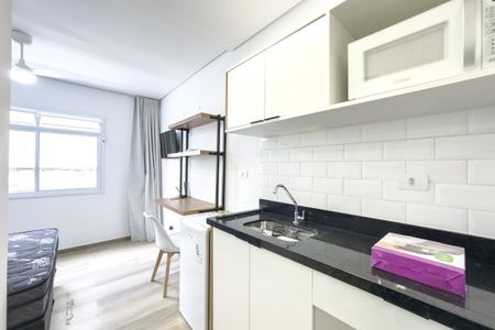 Cozinha de kitnet/studio para alugar com 1 quarto, 22m² em Pinheiros, São Paulo