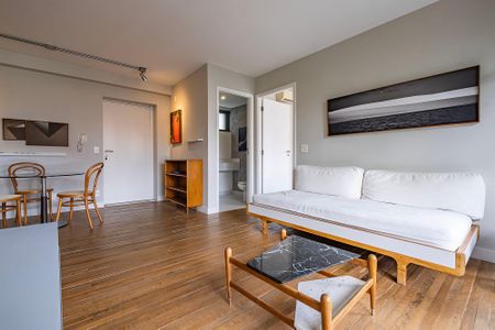 Sala/Cozinha de apartamento para alugar com 1 quarto, 55m² em Vila Madalena, São Paulo