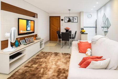 Sala de apartamento à venda com 3 quartos, 75m² em Vila Valparaíso, Santo André