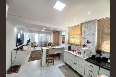 Cozinha de apartamento para alugar com 1 quarto, 62m² em Centro, São Vicente