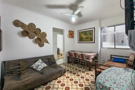Sala de apartamento para alugar com 1 quarto, 54m² em Canto do Forte, Praia Grande