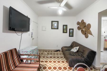 Sala de apartamento para alugar com 1 quarto, 54m² em Canto do Forte, Praia Grande
