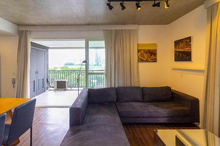 Sala de apartamento para alugar com 1 quarto, 63m² em Cidade Monções, São Paulo