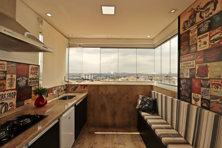 Varanda Gourmet de apartamento à venda com 2 quartos, 52m² em Vila Humaita, Santo André