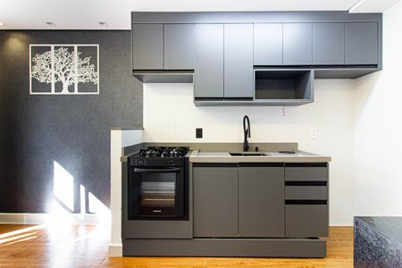 Cozinha de apartamento para alugar com 1 quarto, 32m² em Bom Retiro, São Paulo