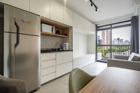 Sala/Cozinha de apartamento para alugar com 1 quarto, 28m² em Pinheiros, São Paulo