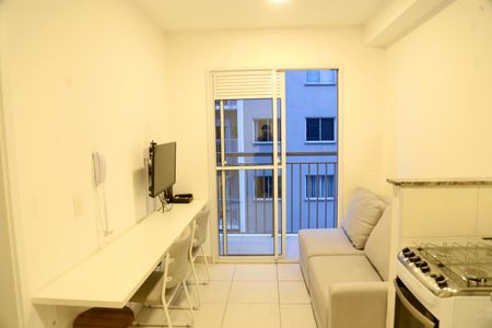 Cozinha de apartamento para alugar com 1 quarto, 28m² em Jardim Caravelas, São Paulo